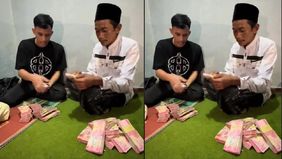 Youtuber Rian Arifin menyerahkan donasi Rp 300 juta kepada penjual es teh, Sunhaji, yang viral diolok-olok Gus Miftah.