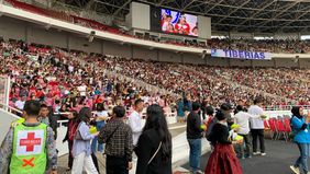 Kepolisian mengerahkan personel gabungan untuk pengamanan perayaan Natal Gereja Tiberias Indonesia di Stadion Utama GBK, Jakarta Pusat.