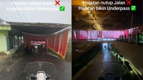 Seorang pengendara motor mendokumentasikan sebuah resepsi pernikahan yang pengantinnya disebut sengaja membangun underpass agar pengguna jalan tidak terganggu.