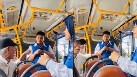 Seorang pria tua menolak keluar dari bus Transjakarta khusus wanita meski ditegur petugas, memicu reaksi warganet.