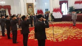 Presiden Prabowo Subianto melantik Pimpinan dan Dewan Pengawas (Dewas) Komisi Pemberantasan Korupsi (KPK) periode 2024-2029 dalam sebuah upacara khidmat di Istana Negara, Jakarta, pada Senin, 16 Desember 2024.