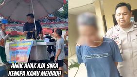 Potongan video yang menunjukkan seorang anggota intel kepolisian menyamar sebagai penjual jajanan anak-anak, menjadi viral di media sosial. 