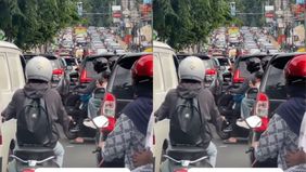 Kemacetan di sejumlah ruas jalan di Depok.