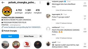 Akun Instagram Polsek Cinangka digeruduk netizen usai kasus penembakan bos rental mobil yang ditolak saat meminta pendampingan.