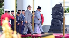 Presiden RI Prabowo Subianto menyambut kunjungan Perdana Menteri Jepang Shigeru Ishiba di Istana Kepresidenan Bogor, Jawa Barat, Sabtu (11/1), dengan upacara meriah.