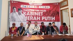 Kelompok mahasiswa turut memberikan penilaian terhadap kinerja 100 hari pemerintahan Prabowo-Gibran