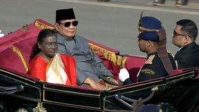 Presiden RI Prabowo Subianto menghadiri parade perayaan Hari Republik India ke-76 di Kartavya Path, New Delhi, pada Minggu (26/1) sebagai Tamu Utama atau Chief Guest.