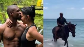 Usher rapper asal Amerika terlihat sedang berlibur asik di Bali, Flores dan Sumba bersama istrinya.