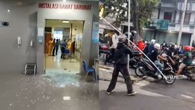 Suasana tegang melanda RS Yakkum Purwodadi ketika seorang suporter melemparkan benda tak dikenal ke arah pintu Instalasi Gawat Darurat (IGD). 