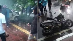 Kecelakaan lalu lintas terjadi di Gowa-Makassar, diduga mobil berkecepatan tinggi menabrak beberapa pengendara motor.