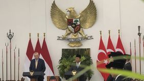 Presiden RI Prabowo Subianto dan Presiden Turkiye, Recep Tayyip Erdogan melakukan pertemuan dengan agenda menjalin hubungan bilateral di Istana Kepresidenan Bogor, Jawa Barat, Selasa, 12 Februari 2025.