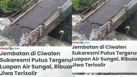 Kepala Desa Ciwalen, Budiyanto mengatakan, putusnya jembatan tersebut terjadi akibat hujan deras sejak pukul 15.00 Wib hingga malam hari, sehingga menyebabkan debit air sungai Ciwalen meluap dan menggerus pondasi Jembatan.
