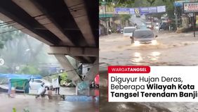 Tangsel diguyur Hujan Deras, dibeberapa Wilayah Kota Tangsel terendam Bajir lagi, Sabtu(8/3/25).