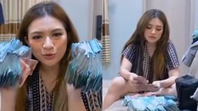 Nathalie Holscher banjir uang saweran hingga ratusan juta, saat manggung di Sidrap, Sulawesi Selatan.