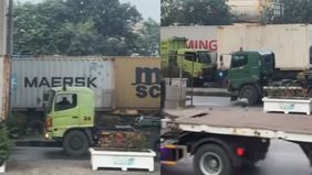 Lalu lintas di kawasan Pelabuhan Tanjung Priok, Jakarta Utara, masih mengalami kemacetan total hingga Jumat, 18 April 2025 pagi ini.
