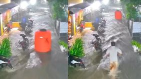 Sebuah video unik sekaligus kocak tengah ramai diperbincangkan warganet. Dalam video yang diunggah oleh akun TikTok @awan25570 pada Minggu, 4 Mei 2025, terlihat seorang pria sedang berlari pontang-panting mengejar sebuah toren air yang terbawa arus b
