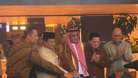 Presiden Prabowo Subianto meresmikan Terminal Khusus Haji dan Umrah yang berlokasi di Bandara Soekarno-Hatta (Soetta), Tangerang, Minggu, 4 Mei 2025.