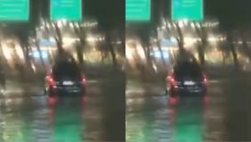 Cuaca ekstrem kembali melanda sejumlah wilayah di Tangerang Selatan (Tangsel) pada hari Selasa, 13 Mei 2025 sore menjelang malam.