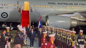 Perdana Menteri (PM) Australia, Anthony Albanese tiba di Indonesia pada Rabu, 14 Mei 2025, pukul 18.30 WIB.