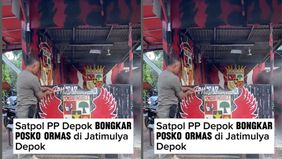 VIDEO: Tanpa Ampun, Satpol PP Hancurkan Posko GRIB Jaya di Depok
