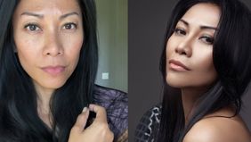 Penyanyi Anggun C. Sasmi pamer wajah cantiknya tanpa mengenal botox DNA Filler di usia 51 tahun.