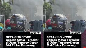 Belum diketahui penyebab dari terbakarnya unit sepeda motor tersebut.
