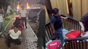 Tim Resmob Polda Metro Jaya menangkap lima orang pelaku pencopetan yang beraksi di tengah keramaian suporter saat pertandingan antara Timnas Indonesia melawan Tiongkok di Stadion Gelora Bung Karno, Jakarta.