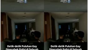 Sebuah video menunjukan detik-detik puluhan gay digerebek polisi di sebuah hotel di kawasan Bogor.
