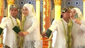 Megawati Hangestri Pertiwi resmi dipersunting oleh Dio Novandra dengan mahar uang tunai Rp4.725.000 dan emas 8 gram.