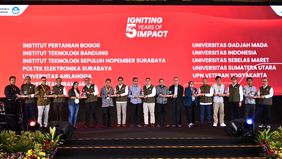 Pertamina memberikan apresiasi "5 Years of Impact Award" kepada 11 perguruan tinggi pemenang TOP Pertamuda Tahun 2021-2024,dalam peluncuran program Pertamina Goes To Campus (PGTC) 2025 pada Kamis, 10 Juli 2025, di Graha Pertamina.