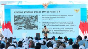 Prabowo Subianto meresmikan koperasi desa/kelurahan merah putih di Klaten, Jawa Tengah.