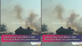 Telah terjadi Laka Lantas 1 Unit Mobil L300 Pick Up di ruas Tol Lubuk Pakam, Kamis Sore (24/7/2025).