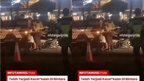 Mobil tersebut diduka mengantuk saat mengendarai, dan menabrak pembatas putar balik.