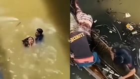 Sebuah aksi penyelamatan dramatis viral di media sosial memperlihatkan keberanian luar biasa seorang petugas pemadam kebakaran (Damkar) yang menyelamatkan seorang wanita yang hampir tenggelam di sungai.