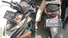 Masih banyak pengendara motor yang nekat menutupi pelat nomor kendaraan demi menghindari tilang elektronik atau ETLE (Electronic Traffic Law Enforcemen).