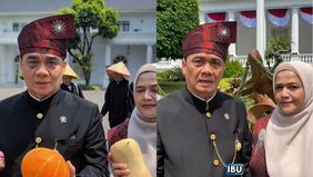  Perayaan HUT ke-80 Republik Indonesia di Istana Negara, Jakarta, Minggu, 17 Agustus 2025. turut dihadiri Wakil Menteri Desa, Pembangunan Daerah Tertinggal, dan Transmigrasi (Wamendes PDTT) Ahmad Riza Patria bersama sang istri.
