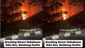  Sebuah rumah di belakang toko ban terbakar dekat Kodim Karawang. Jum’at,(5/9) sekitar pukul 22:00.