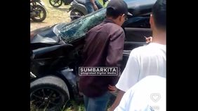 Satu keluarga mengalami luka-luka akibat tabrakan