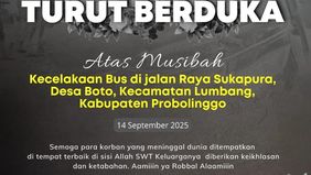 Gubernur Jawa Timur, Khofifah Indar Parawansa, menyampaikan duka mendalam terkait kecelakaan bus pariwisata yang mengangkut rombongan tenaga kesehatan (nakes) di kawasan Bromo, Kabupaten Probolinggo, Minggu 14 September 2025.