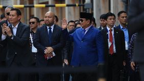 Presiden Republik Indonesia Prabowo Subianto mengunjungi Paviliun Indonesia di Expo 2025 Osaka, Jepang. 
