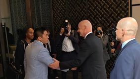 Presiden Republik Indonesia, Prabowo Subianto, bertemu dengan Presiden FIFA Gianni Infantino di New York, Amerika Serikat, pada Rabu waktu setempat