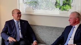 CEO Danantara Rosan Roeslani membagikan momen saat bertemu dengan President of Boeing Global, Brendan Nelson di Amerika Serikat (AS).