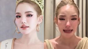 Tangis Suphanee "baby" ratu kecantikan Thailand saat menyampaikan permintaan maafnya, usai gelarnya dicopot karena video skandal beredar.