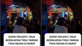 Sebuah truk bermuatan tebu menabrak body belakang truk rekannya yang melaju di depannya. Akibat benturan keras, sopir truk bermuatan tebu dilaporkan terjepit di dalam kabin. Warga sekitar bersama petugas berusaha melakukan evakuasi. Hingga kini, kond