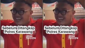 Foto penangkapan Heryanto yang beredar di media sosial memperlihatkan perbedaan mencolok antara penampilannya sebelum dan sesudah diringkus polisi.
