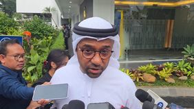 Prabowo Subianto menerima kunjungan kehormatan delegasi Persatuan Emirat Arab (PEA) di Istana Merdeka, Jakarta.