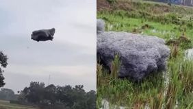 Warga Kecamatan Patokbeusi, Kabupaten Subang, dikejutkan dengan kemunculan gumpalan busa berwarna hitam yang beterbangan dan menutupi sebagian langit wilayah mereka, Senin, 28 Oktober 2025. Fenomena aneh tersebut terekam dalam sejumlah video warga da