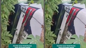 Warga berinisial A mengatakan, Toyota pelat B 1720 WZJ yang merupakan mobil rental tersebut rencananya hendak diantar ke penyewa, namun diduga sopir kehilangan kendali hingga menabrak tiang listrik di pinggir jalan.