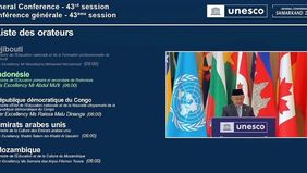 Menteri Pendidikan Dasar dan Menengah (Mendikdasmen) Mu'ti memaparkan berbagai kebijakan pendidikan yang dijalankan di era pemerintahan Presiden Prabowo Subianto dalam Sidang Umum ke-43 Organisasi Pendidikan, Keilmuan, dan Kebudayaan Perserikatan Ban