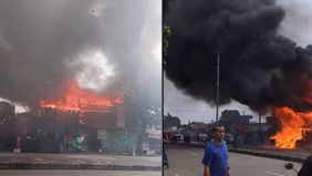 Kebakaran sebuah bangunan terjadi di Jalan Taman Surya Indah, Kecamatan Babakan Ciparay, Kota Bandung, Rabu (5/11/2025) siang.